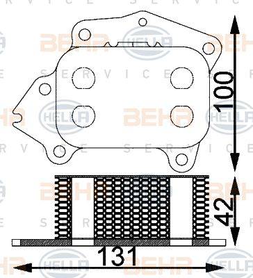 BEHR HELLA Service 8MO 376 797-101 - Масляний радіатор, рухове масло autozip.com.ua