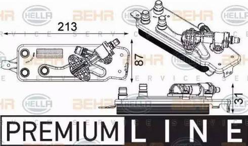 BEHR HELLA SERVICE 8MO 376 749-001 - Масляний радіатор, автоматична коробка передач autozip.com.ua