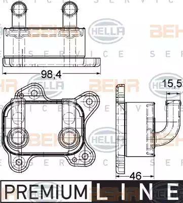 BEHR HELLA Service 8MO 376 780-601 - Масляний радіатор, рухове масло autozip.com.ua