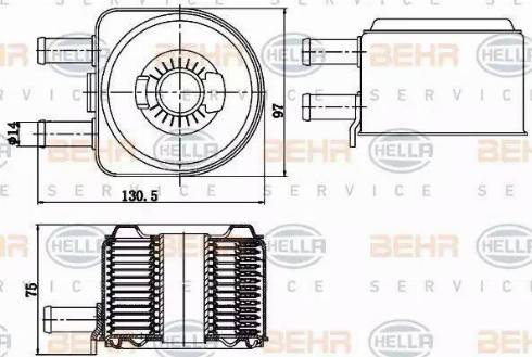 BEHR HELLA Service 8MO 376 783-791 - Масляний радіатор, рухове масло autozip.com.ua