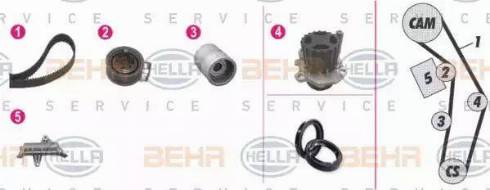 BEHR HELLA Service 8MP 376 809-861 - Водяний насос + комплект зубчатого ременя autozip.com.ua