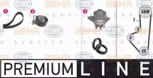 BEHR HELLA Service 8MP 376 809-831 - Водяний насос + комплект зубчатого ременя autozip.com.ua