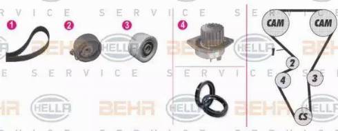BEHR HELLA Service 8MP 376 804-851 - Водяний насос + комплект зубчатого ременя autozip.com.ua