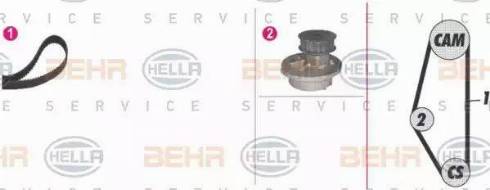 BEHR HELLA Service 8MP 376 804-881 - Водяний насос + комплект зубчатого ременя autozip.com.ua