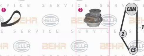 BEHR HELLA Service 8MP 376 804-831 - Водяний насос + комплект зубчатого ременя autozip.com.ua
