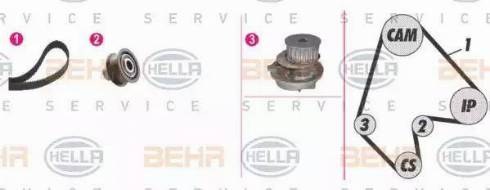 BEHR HELLA Service 8MP 376 805-891 - Водяний насос + комплект зубчатого ременя autozip.com.ua