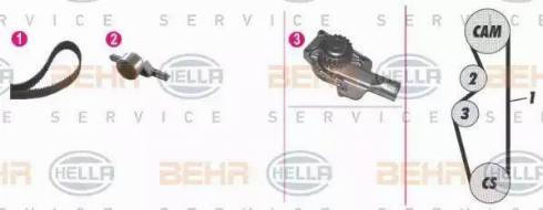 BEHR HELLA Service 8MP 376 805-881 - Водяний насос + комплект зубчатого ременя autozip.com.ua