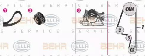 BEHR HELLA Service 8MP 376 805-871 - Водяний насос + комплект зубчатого ременя autozip.com.ua