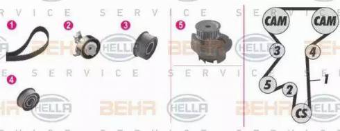 BEHR HELLA Service 8MP 376 806-841 - Водяний насос + комплект зубчатого ременя autozip.com.ua