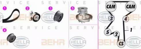 BEHR HELLA Service 8MP 376 806-851 - Водяний насос + комплект зубчатого ременя autozip.com.ua