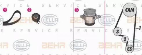 BEHR HELLA Service 8MP 376 800-841 - Водяний насос + комплект зубчатого ременя autozip.com.ua
