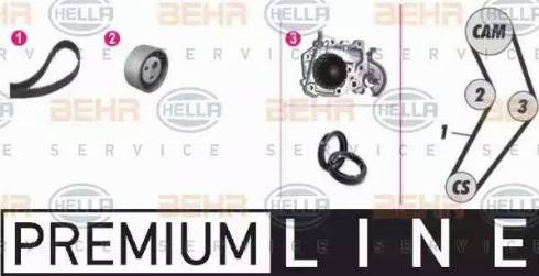 BEHR HELLA Service 8MP 376 800-881 - Водяний насос + комплект зубчатого ременя autozip.com.ua