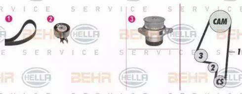 BEHR HELLA Service 8MP 376 801-891 - Водяний насос + комплект зубчатого ременя autozip.com.ua