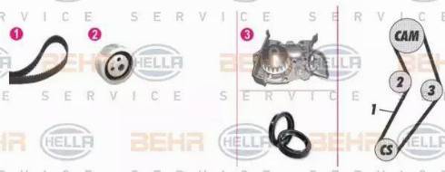 BEHR HELLA Service 8MP 376 801-881 - Водяний насос + комплект зубчатого ременя autozip.com.ua