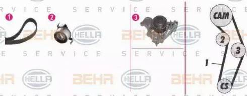 BEHR HELLA Service 8MP 376 808-891 - Водяний насос + комплект зубчатого ременя autozip.com.ua