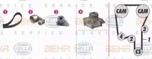 BEHR HELLA Service 8MP 376 808-851 - Водяний насос + комплект зубчатого ременя autozip.com.ua