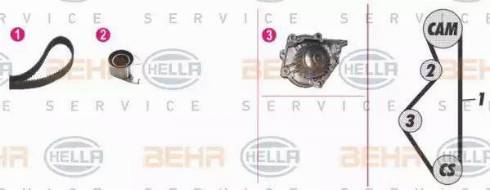 BEHR HELLA Service 8MP 376 808-801 - Водяний насос + комплект зубчатого ременя autozip.com.ua