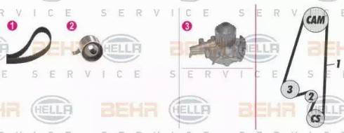 BEHR HELLA Service 8MP 376 808-811 - Водяний насос + комплект зубчатого ременя autozip.com.ua