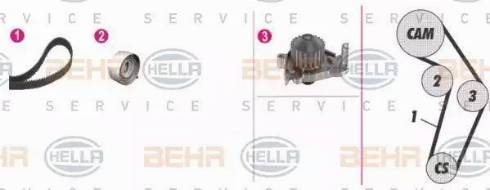 BEHR HELLA Service 8MP 376 808-831 - Водяний насос + комплект зубчатого ременя autozip.com.ua