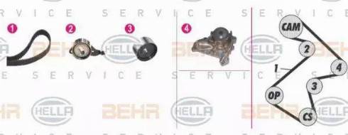 BEHR HELLA Service 8MP 376 808-821 - Водяний насос + комплект зубчатого ременя autozip.com.ua
