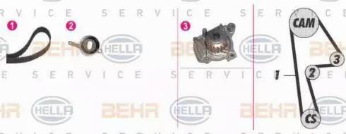 BEHR HELLA Service 8MP 376 808-871 - Водяний насос + комплект зубчатого ременя autozip.com.ua