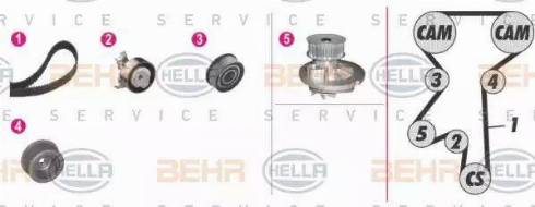 BEHR HELLA Service 8MP 376 803-861 - Водяний насос + комплект зубчатого ременя autozip.com.ua