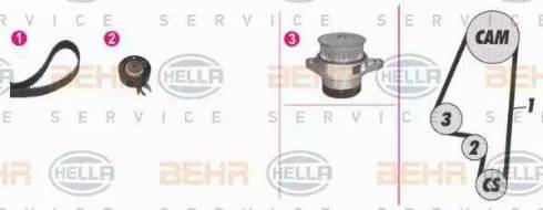 BEHR HELLA Service 8MP 376 803-881 - Водяний насос + комплект зубчатого ременя autozip.com.ua