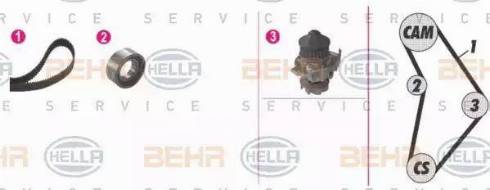 BEHR HELLA Service 8MP 376 803-821 - Водяний насос + комплект зубчатого ременя autozip.com.ua