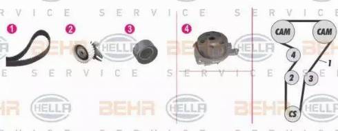 BEHR HELLA Service 8MP 376 802-891 - Водяний насос + комплект зубчатого ременя autozip.com.ua