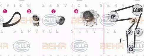 BEHR HELLA Service 8MP 376 802-801 - Водяний насос + комплект зубчатого ременя autozip.com.ua