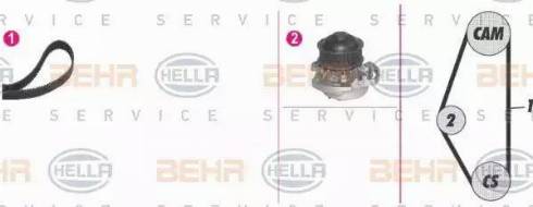BEHR HELLA Service 8MP 376 802-811 - Водяний насос + комплект зубчатого ременя autozip.com.ua