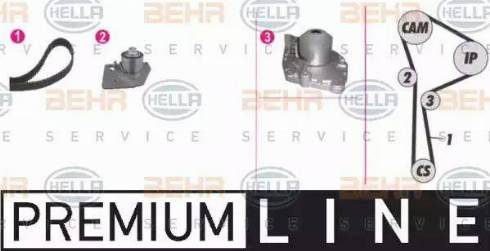 BEHR HELLA Service 8MP 376 802-821 - Водяний насос + комплект зубчатого ременя autozip.com.ua