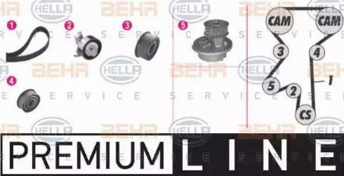 BEHR HELLA Service 8MP 376 802-871 - Водяний насос + комплект зубчатого ременя autozip.com.ua