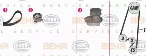 BEHR HELLA Service 8MP 376 807-891 - Водяний насос + комплект зубчатого ременя autozip.com.ua