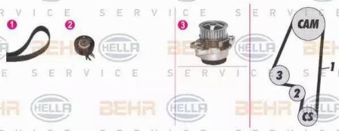 BEHR HELLA Service 8MP 376 807-861 - Водяний насос + комплект зубчатого ременя autozip.com.ua