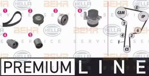 BEHR HELLA Service 8MP 376 807-811 - Водяний насос + комплект зубчатого ременя autozip.com.ua