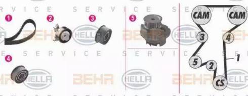 BEHR HELLA Service 8MP 376 807-831 - Водяний насос + комплект зубчатого ременя autozip.com.ua