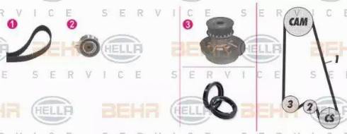 BEHR HELLA Service 8MP 376 807-871 - Водяний насос + комплект зубчатого ременя autozip.com.ua
