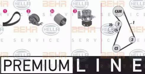 BEHR HELLA Service 8MP 376 814-861 - Водяний насос + комплект зубчатого ременя autozip.com.ua