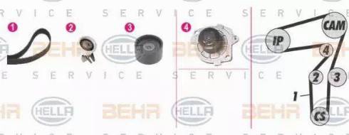 BEHR HELLA Service 8MP 376 814-871 - Водяний насос + комплект зубчатого ременя autozip.com.ua