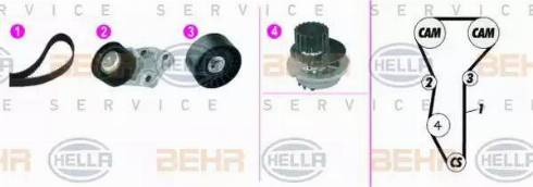 BEHR HELLA Service 8MP 376 815-891 - Водяний насос + комплект зубчатого ременя autozip.com.ua