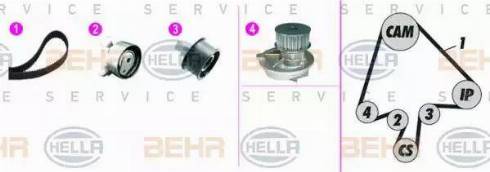 BEHR HELLA Service 8MP 376 815-851 - Водяний насос + комплект зубчатого ременя autozip.com.ua