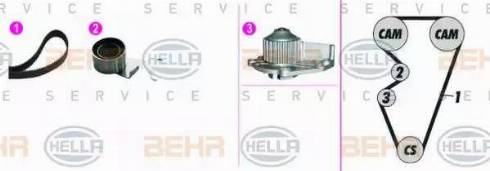 BEHR HELLA Service 8MP 376 815-861 - Водяний насос + комплект зубчатого ременя autozip.com.ua