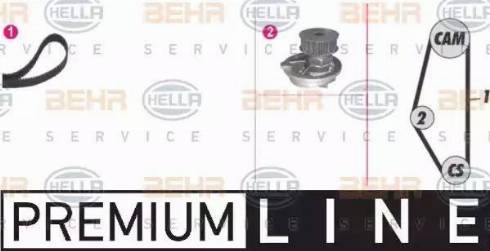 BEHR HELLA Service 8MP 376 815-801 - Водяний насос + комплект зубчатого ременя autozip.com.ua