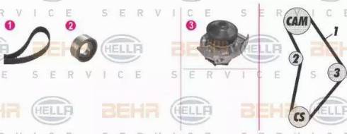 BEHR HELLA Service 8MP 376 815-811 - Водяний насос + комплект зубчатого ременя autozip.com.ua
