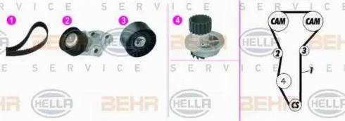 BEHR HELLA Service 8MP 376 815-881 - Водяний насос + комплект зубчатого ременя autozip.com.ua
