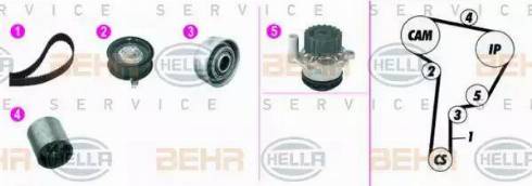 BEHR HELLA Service 8MP 376 815-871 - Водяний насос + комплект зубчатого ременя autozip.com.ua