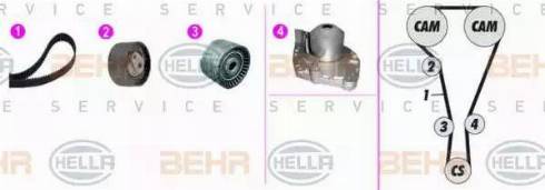 BEHR HELLA Service 8MP 376 816-861 - Водяний насос + комплект зубчатого ременя autozip.com.ua