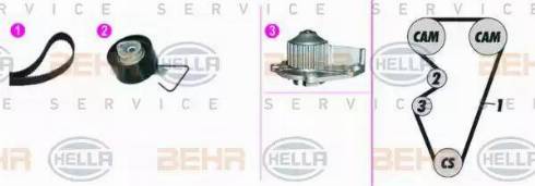 BEHR HELLA Service 8MP 376 816-821 - Водяний насос + комплект зубчатого ременя autozip.com.ua