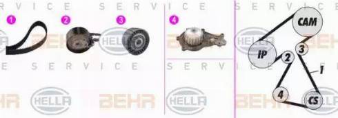 BEHR HELLA Service 8MP 376 816-871 - Водяний насос + комплект зубчатого ременя autozip.com.ua